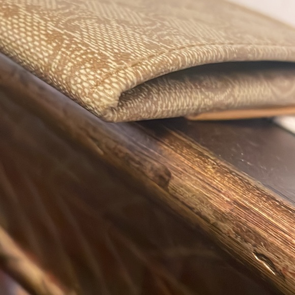 Céline Beige / Light Brown Macadam Coin Purse Pvc Leather Flap Pattern Micro - Picture 4 of 9